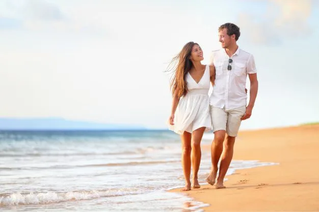 Romantic Walk on The Beaches